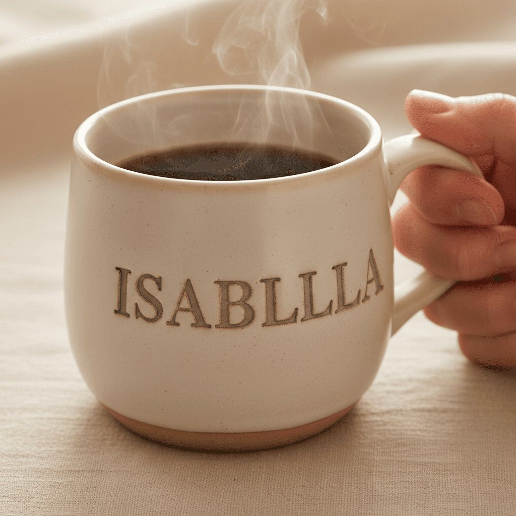 Ceramic mug photographed on white background